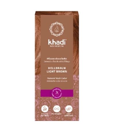 Tinte Natural Herbal Hair color Castaño Claro Vegan 100g Khadi