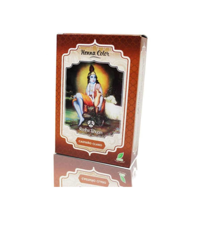 Henna Tinte Natural Castaño Claro en Polvo Eco Vegan 100g Radhe Shyam