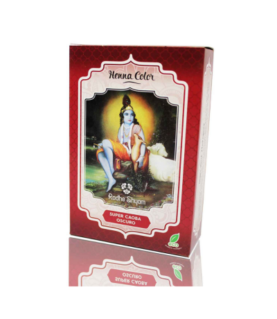 Henna Tinte Natural Super Caoba Oscuro en Polvo Eco Vegan 100g Radhe Shyam